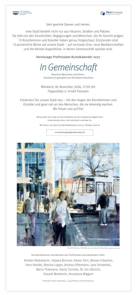 Herzliche Einladung zur Vernissage