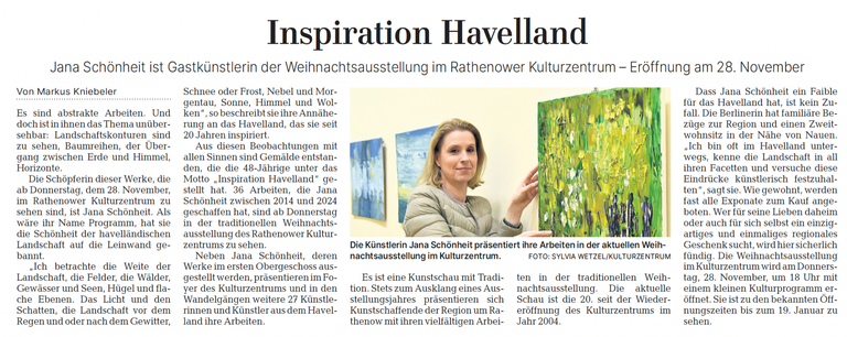 MAZ Havelland Gastausstellung Inspiration Havelland im Kulturzentrum Rathenow